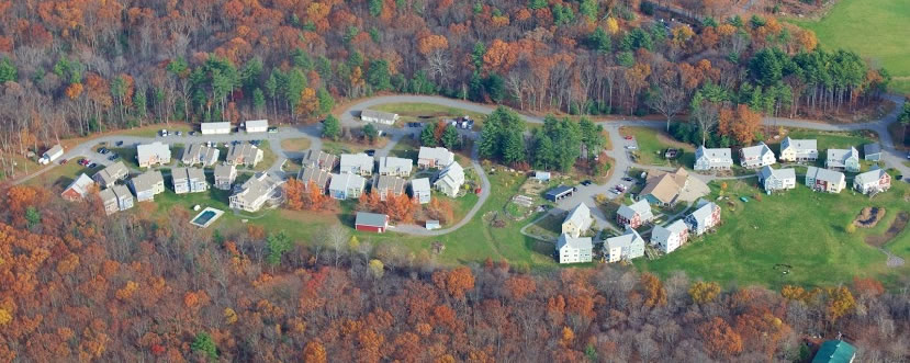 Mosaic Commons & Camelot Cohousing from the air